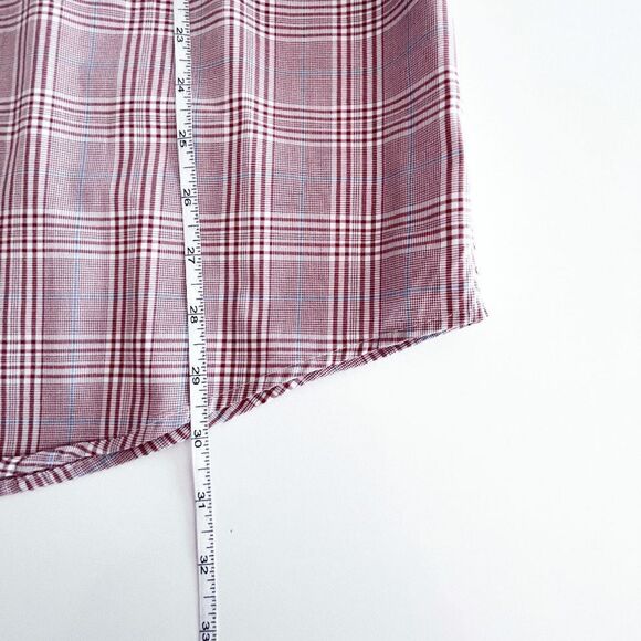 IZOD Mens No Iron Shirt Long Sleeve Button Down Red Plaid XL - Picture 6 of 8
